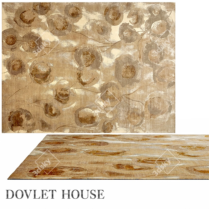 Luxury Dovlet House Wool Silk Rug 3D model image 1