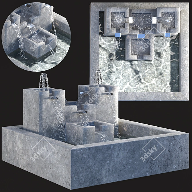 Multi-Directional Fountain Trio 3D model image 6