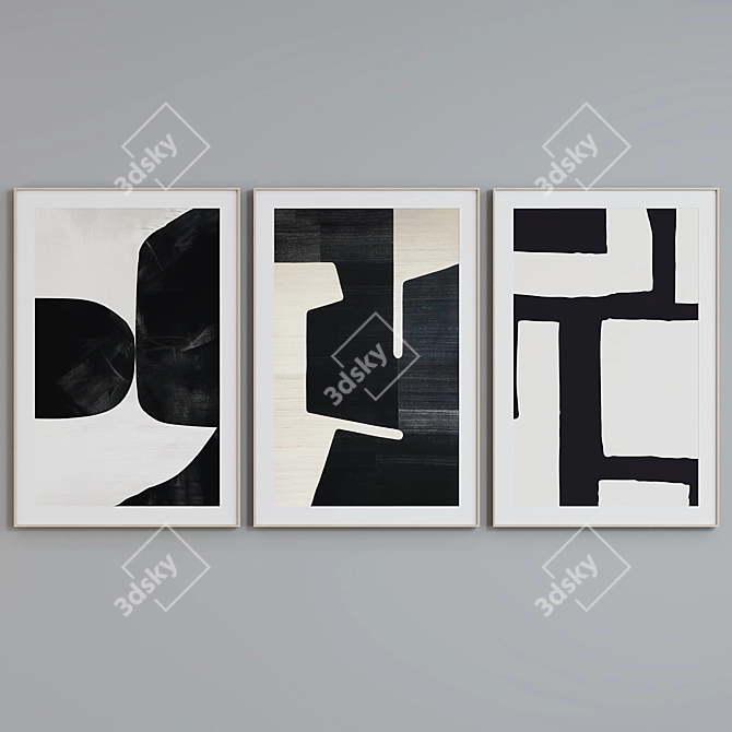 Modern Abstract Picture Frame Set 3D model image 2