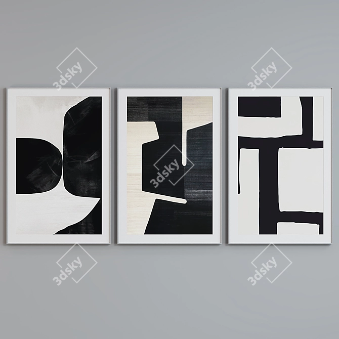 Modern Abstract Picture Frame Set 3D model image 3