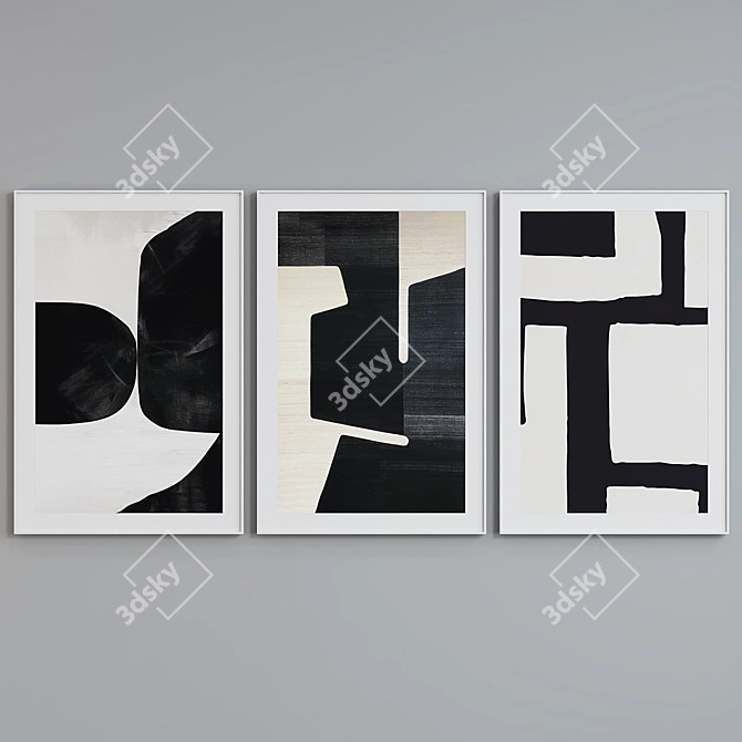 Modern Abstract Picture Frame Set 3D model image 4