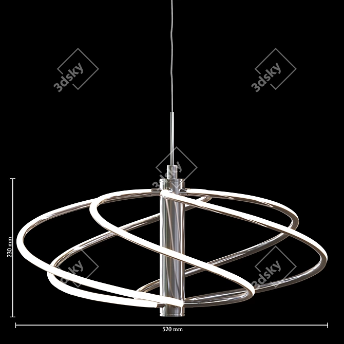 Modern Chrome Pendant Light Fixture 3D model image 1