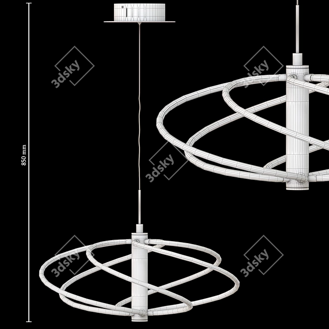 Modern Chrome Pendant Light Fixture 3D model image 3