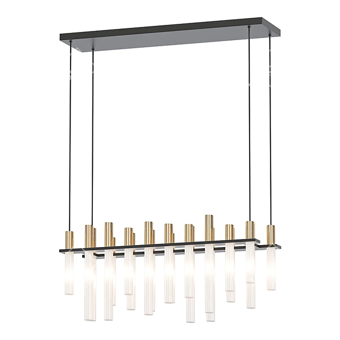 Sleek Echo Linear Chandelier 3D model image 1