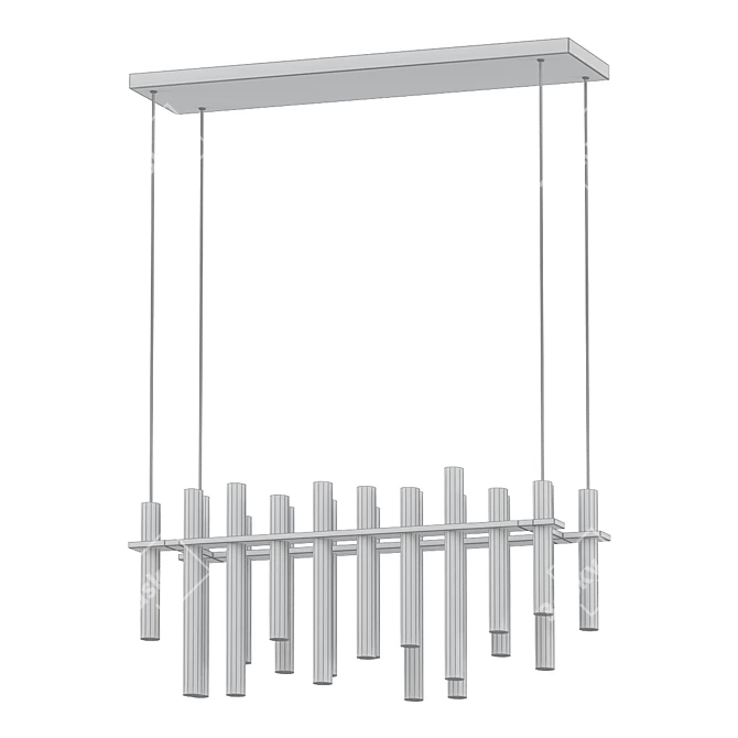 Sleek Echo Linear Chandelier 3D model image 2