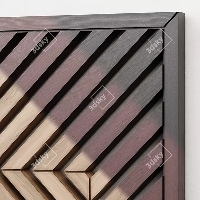 Geometric Wooden Wall Art Set 3D model image 5