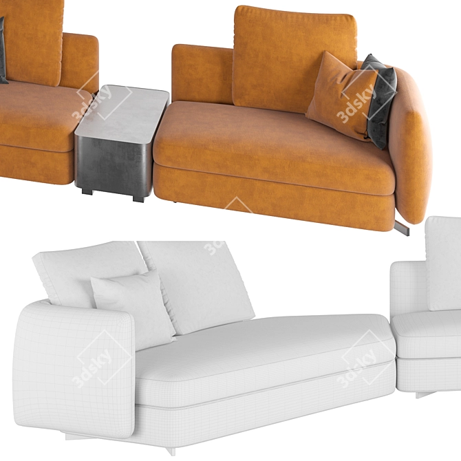 Luxury Saint Germain Sofa Set 3D model image 2