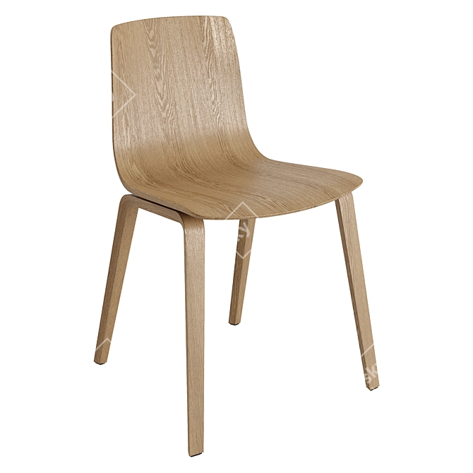 Modern Wood Legs Chair Set 3D model image 4