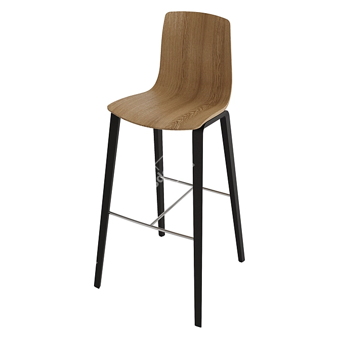 Modern Wood Legs Chair Set 3D model image 6