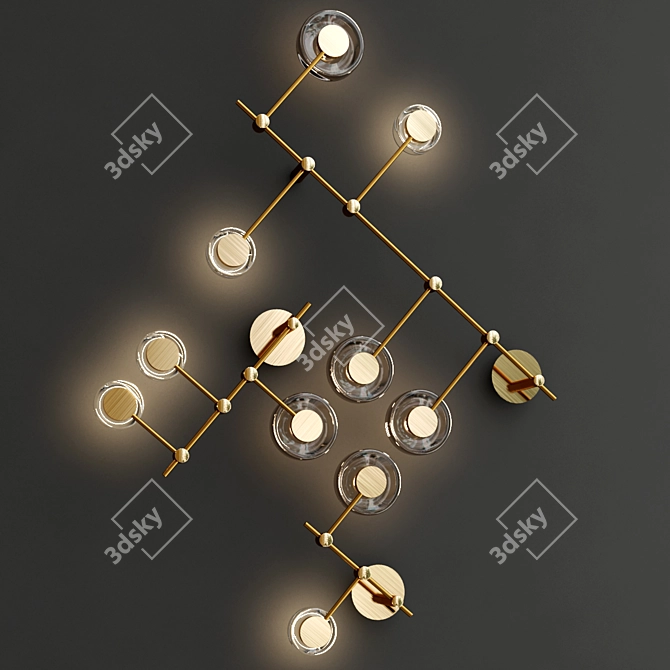 Sleek Modern CIRCUIT Wall Lamp 3D model image 2