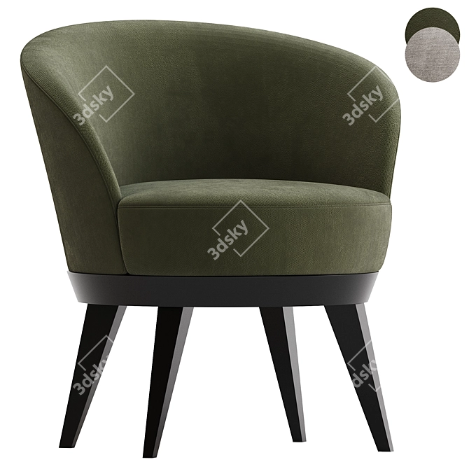 Modern Swivel Armchair, 3D Model 3D model image 2