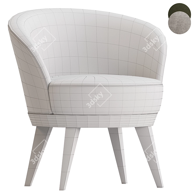 Modern Swivel Armchair, 3D Model 3D model image 4