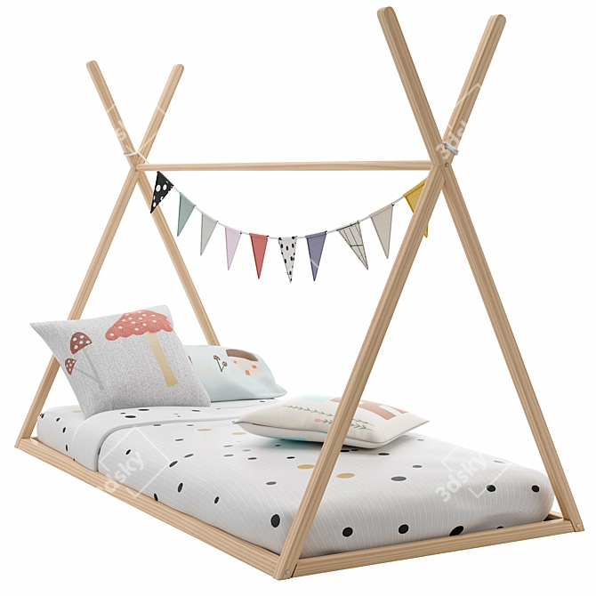 Native Teepee Children's Bed 3D model image 3