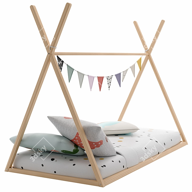 Native Teepee Children's Bed 3D model image 4