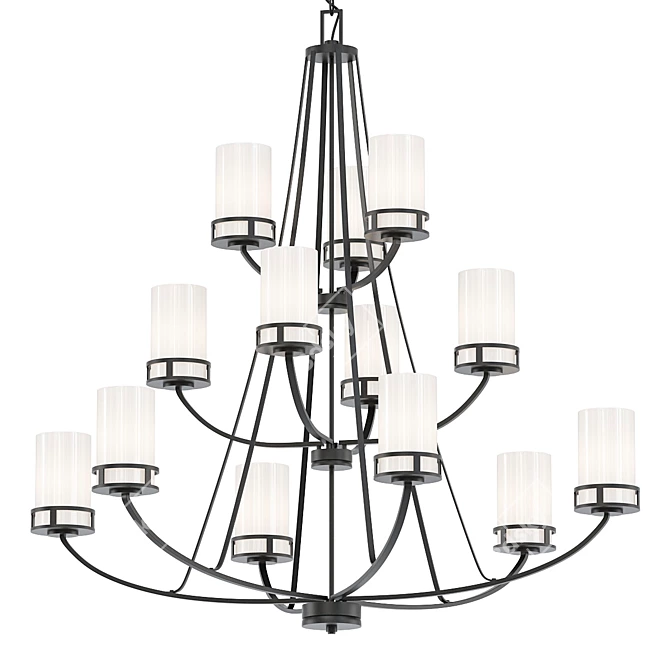 Stylish 12-Light Chandelier Option 3D model image 1