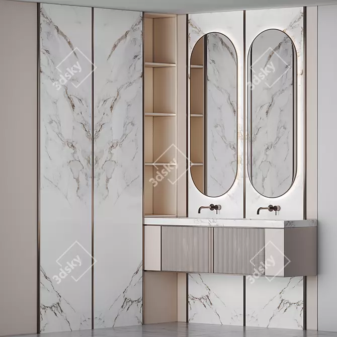 Luxury Bathroom Vanity Model 37 3D model image 1