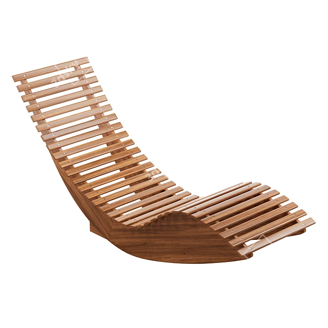 BRESCIA Acacia Wood Garden Lounger 3D model image 1