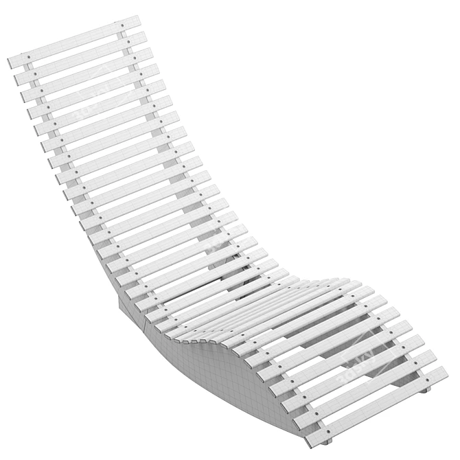 BRESCIA Acacia Wood Garden Lounger 3D model image 6