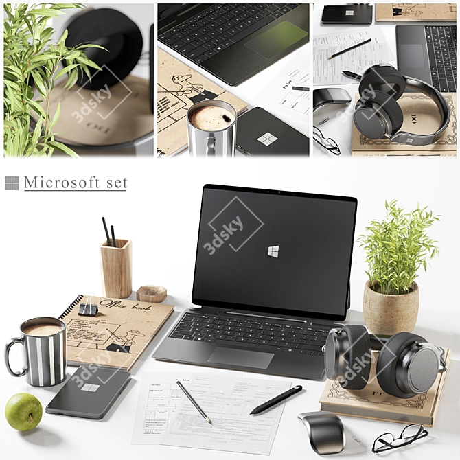 Workspace Surface Set: High-QualityTextures 3D model image 1