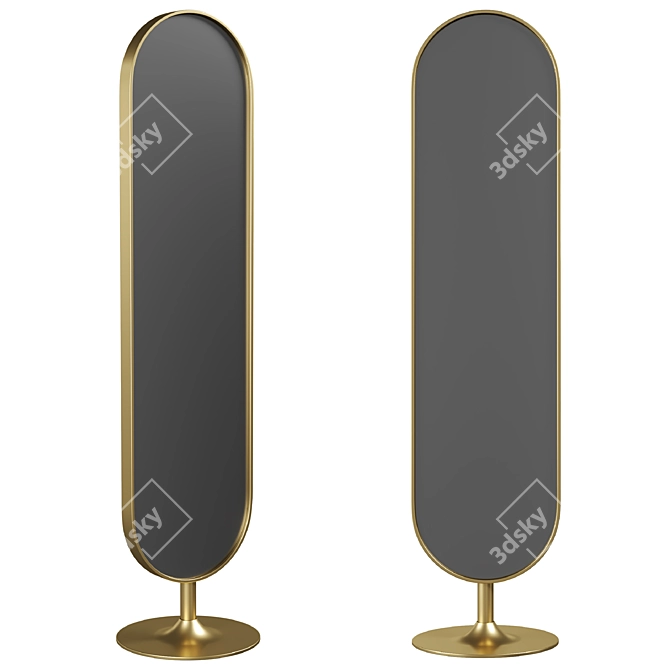  Modern Curve Floor Mirror 40x170cm 3D model image 1