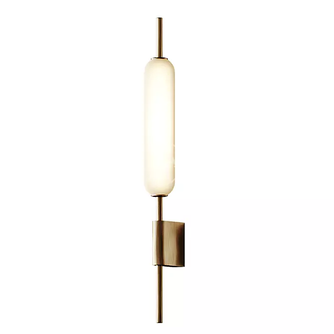 Matte Glass Floral Wall Sconce 3D model image 1