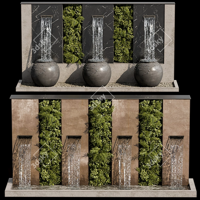 Cascading Waterfall Fountains for Projects 3D model image 1