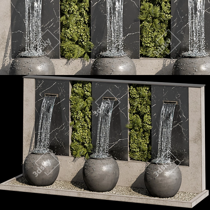 Cascading Waterfall Fountains for Projects 3D model image 3