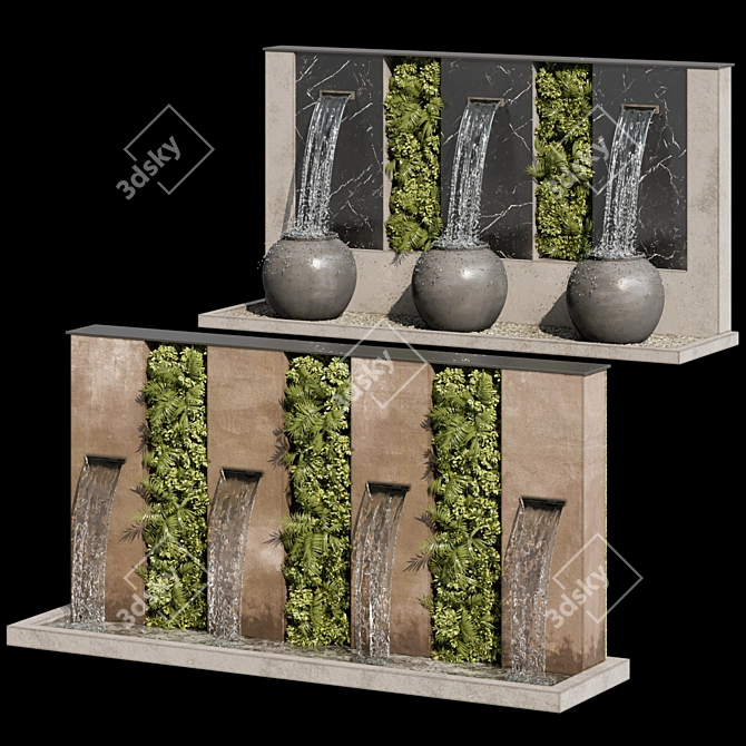 Cascading Waterfall Fountains for Projects 3D model image 6