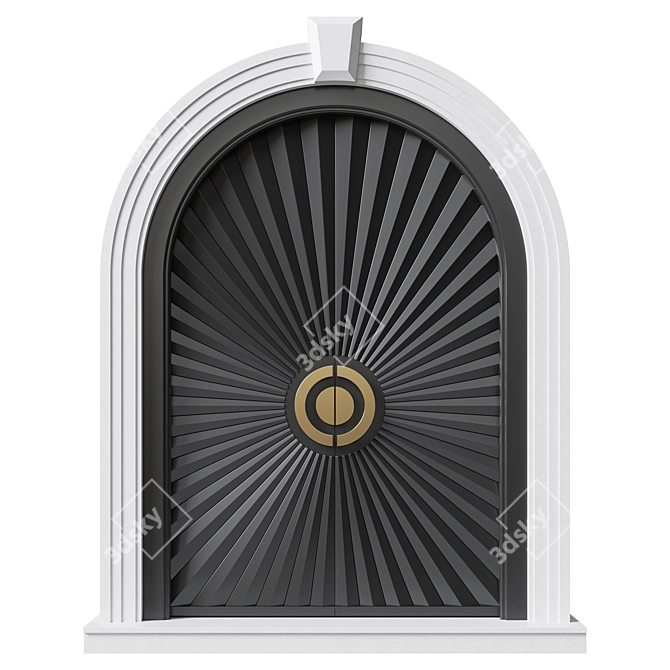 Scalloped Arch Door Set 3D model image 1