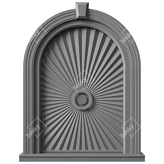 Scalloped Arch Door Set 3D model image 4