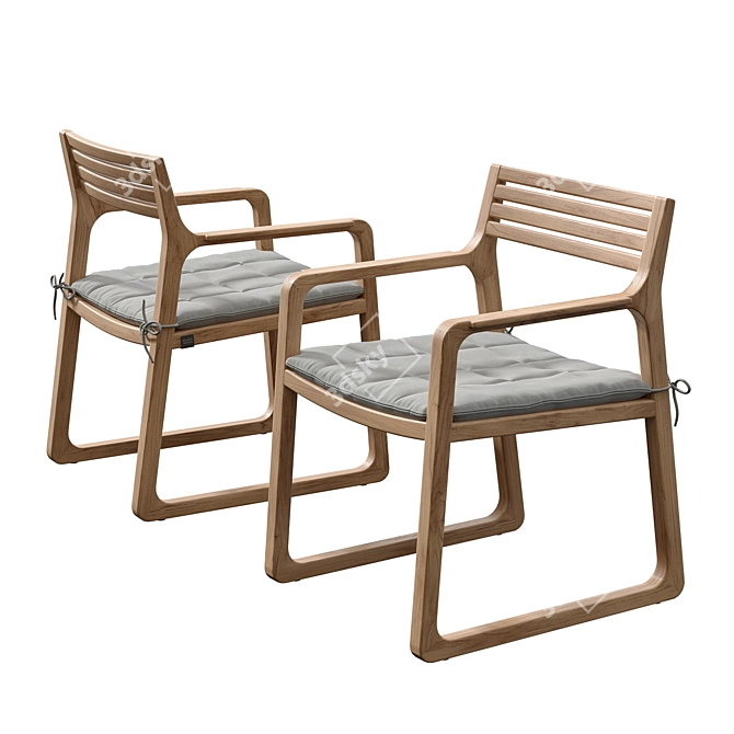 Modern Outdoor Dining Set, ESTATE 3D model image 2