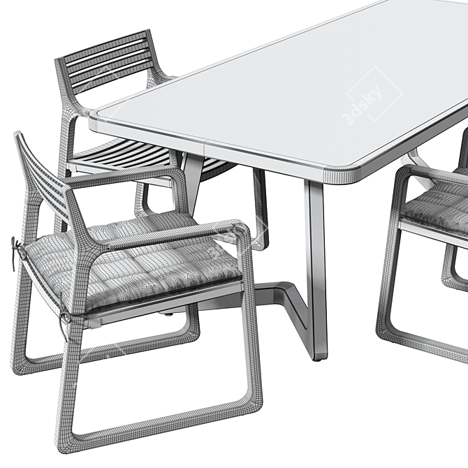 Modern Outdoor Dining Set, ESTATE 3D model image 3