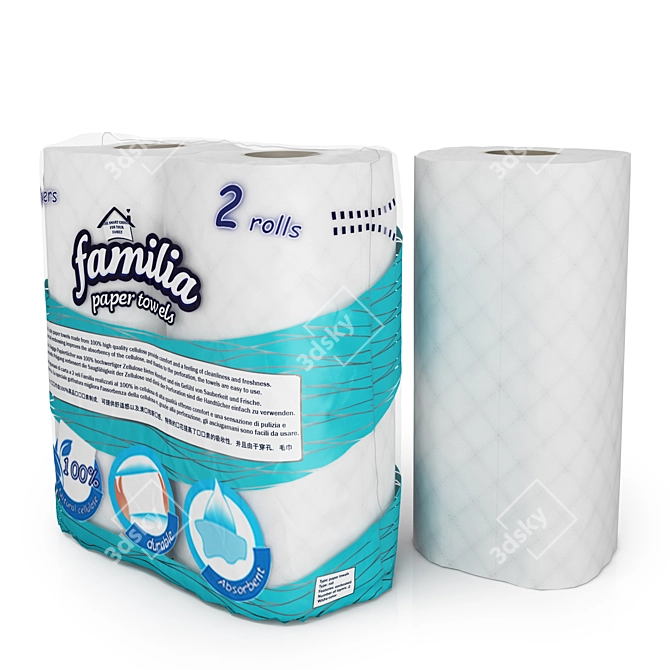 PVC-Packaged Paper Towel Roll 3D model image 4