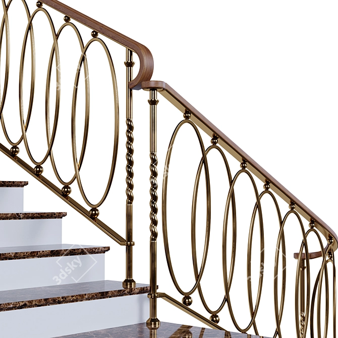 Art Deco Style Staircase 02 3D model image 1