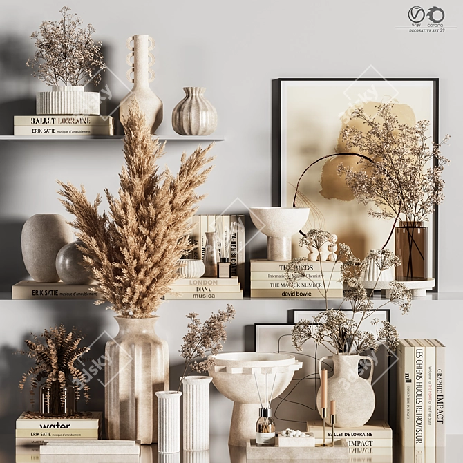 Elegant Decorative Set for Rendering 3D model image 1