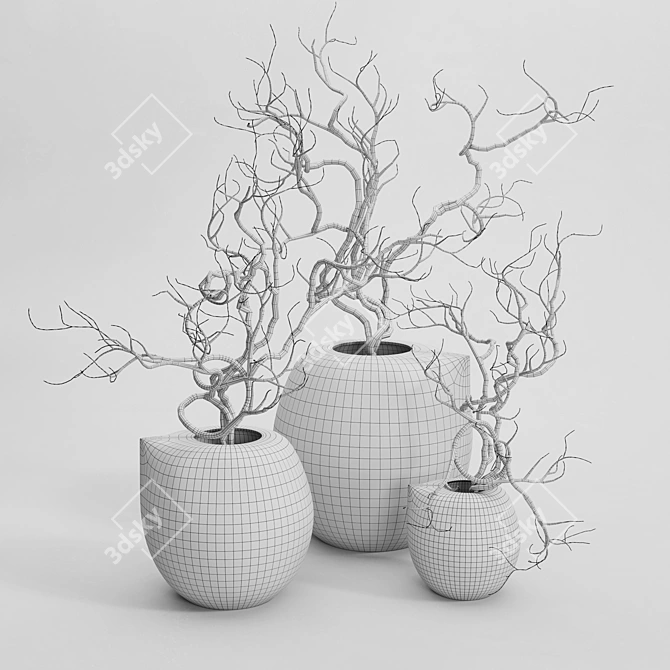 Playful Nib White Vase 3D model image 5