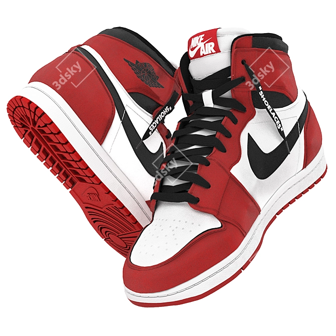 Red Nike Air Jordan 1 Retro - 3D Model 3D model image 3