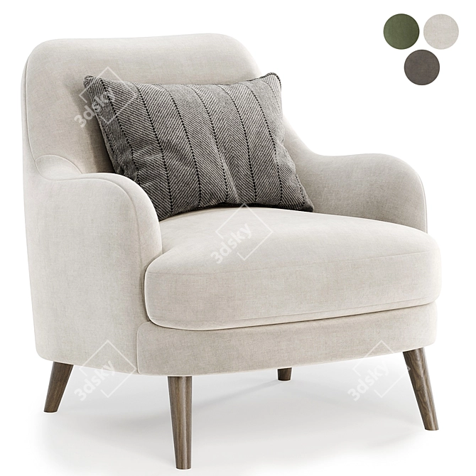 Elegant Sophie Armchair: Comfort Defined 3D model image 1