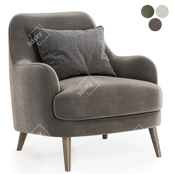 Elegant Sophie Armchair: Comfort Defined 3D model image 2