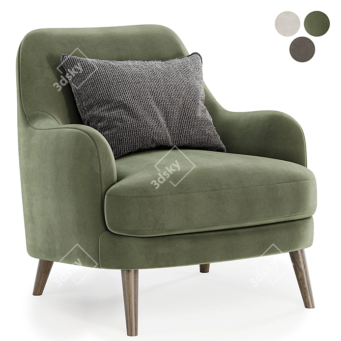 Elegant Sophie Armchair: Comfort Defined 3D model image 3