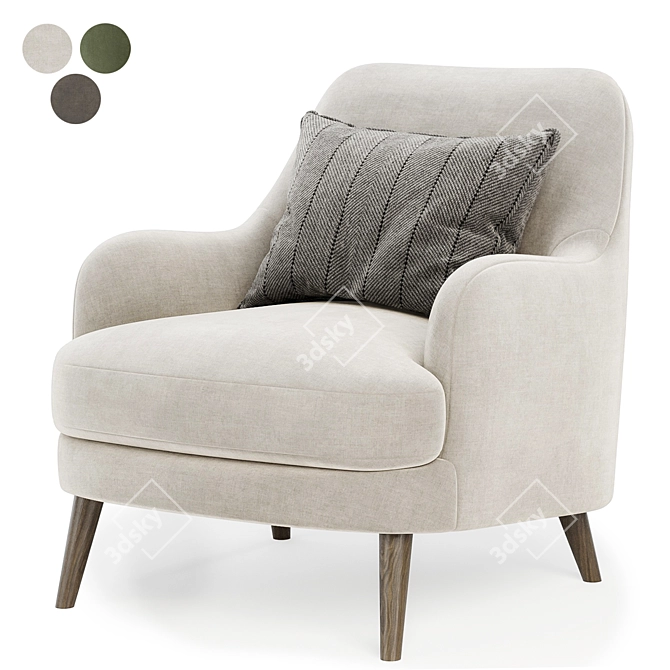 Elegant Sophie Armchair: Comfort Defined 3D model image 4