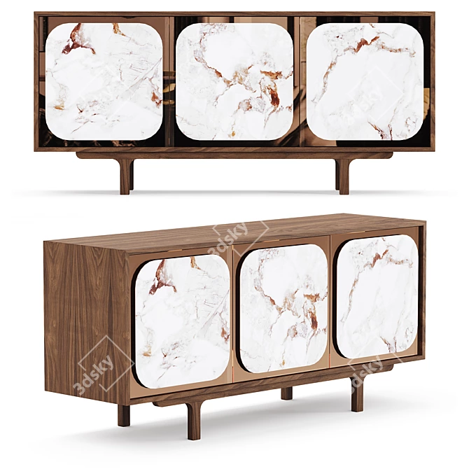 Title: Walnut Patagonia Margarette Dresser 3D model image 1