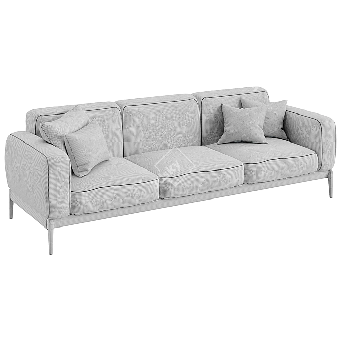 Modern Italian Romeo Compact Sofa 3D model image 3