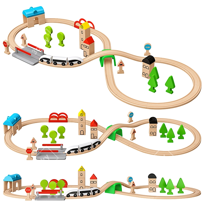 Interactive LILLABO Train Set 3D model image 2