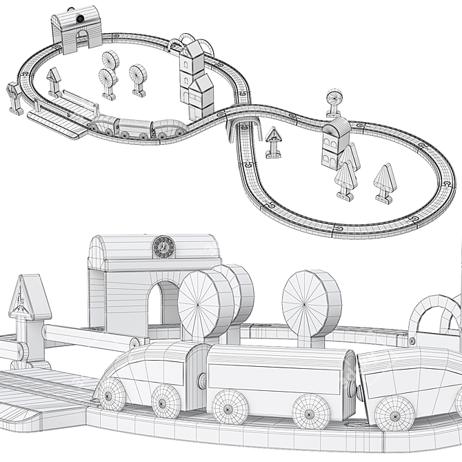 Interactive LILLABO Train Set 3D model image 4