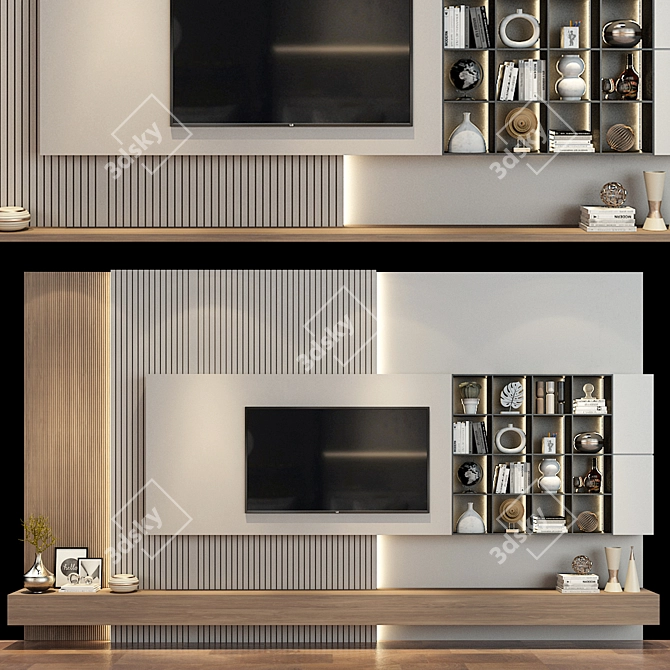 Modern TV Wall Decor 2013 3D model image 1