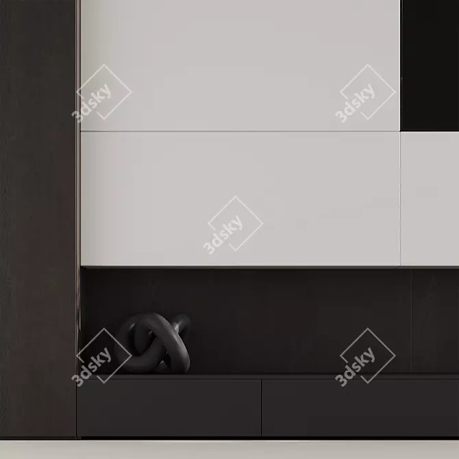 Modern Fireplace TV Wall Unit 3D model image 4