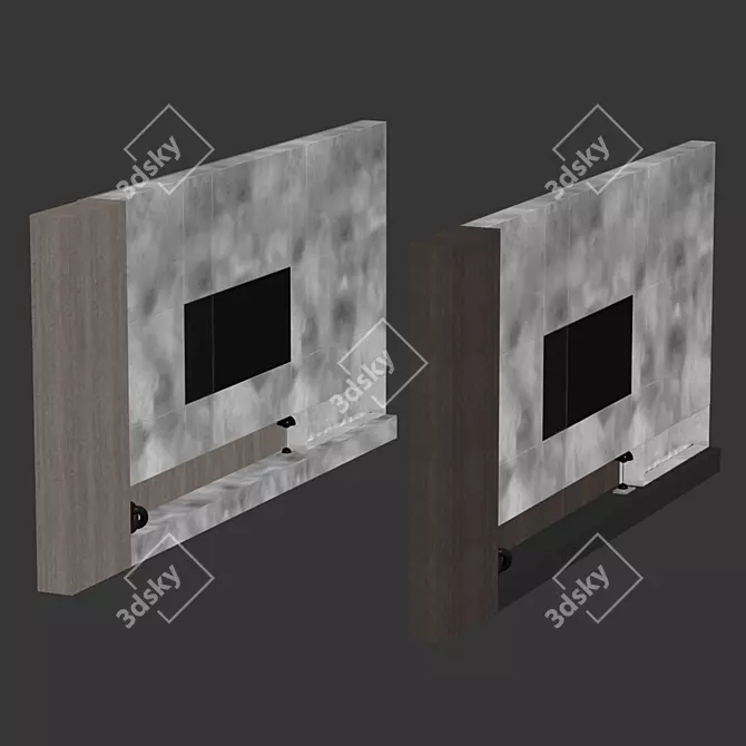 Modern Fireplace TV Wall Unit 3D model image 7