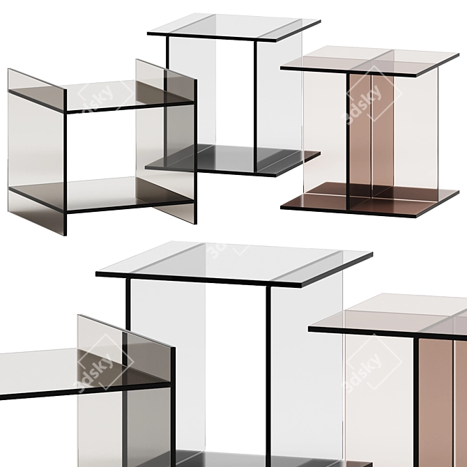 Minimalist E15 Glass Coffee Table 3D model image 1