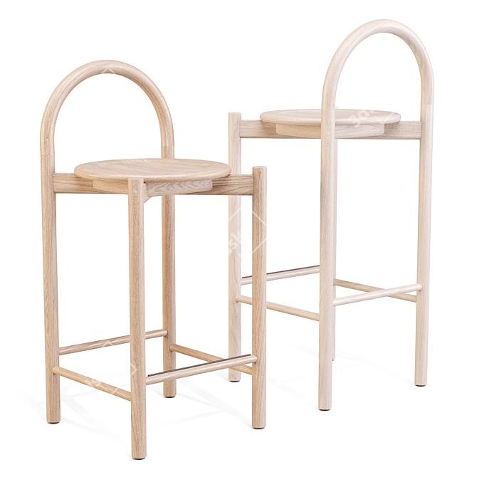 SBW Australia Halo Wooden Stools 3D model image 1